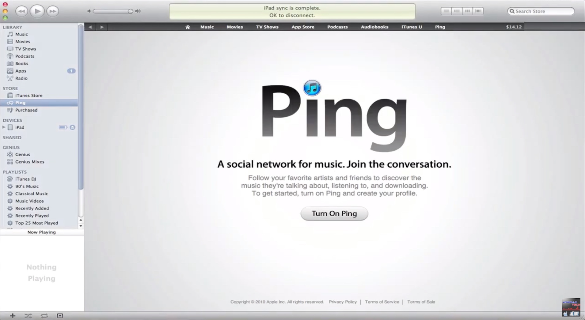 iTunes 10 Ping Splash Screen (2010)